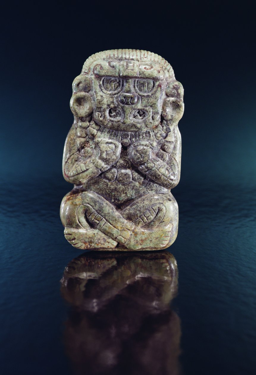 Istenség alakja, Honduras (jáde és cinóber) alkotó: Mayan