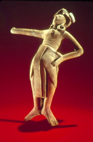 Egy szent labdajátékos figurája, Jaina szigetéről, 600-900 körül (cserép) alkotó: Mayan