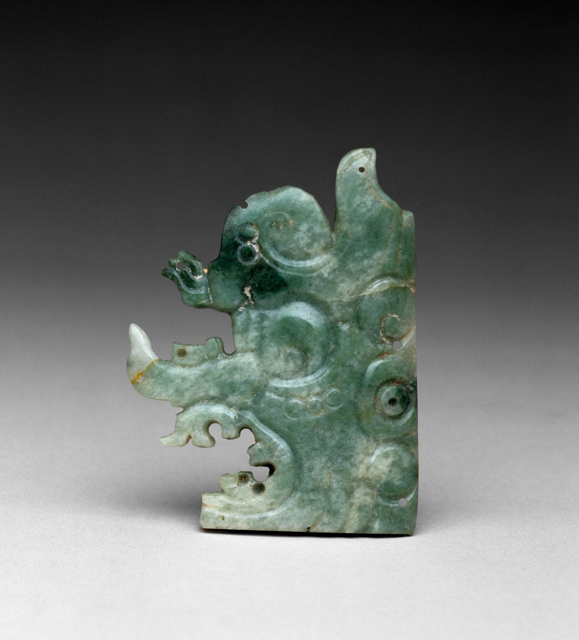 Fejdísz dísz a Jester God fejével, késői klasszikus, 550-800 (jadeite) alkotó: Mayan