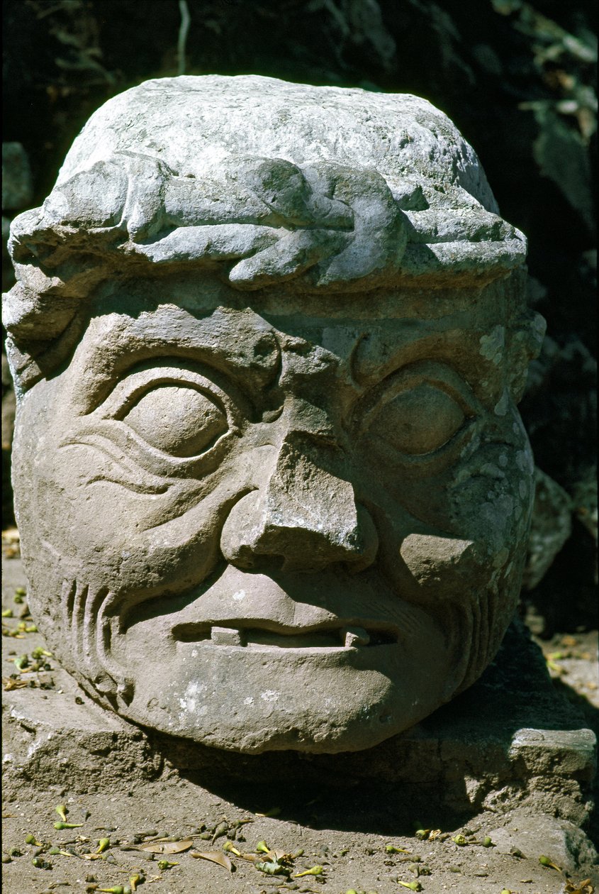 Kőszobor egy öregember fejéről, akit Copan öregjének hívnak, 11. templom alkotó: Mayan