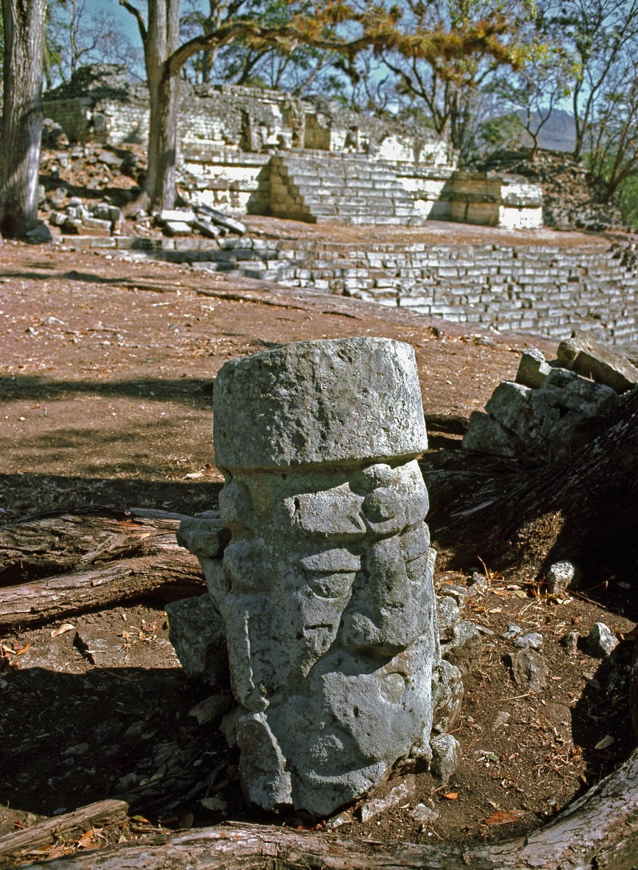 Kilátás a keleti udvarra és a templomra 22, klasszikus korszak 7-8. században alkotó: Mayan