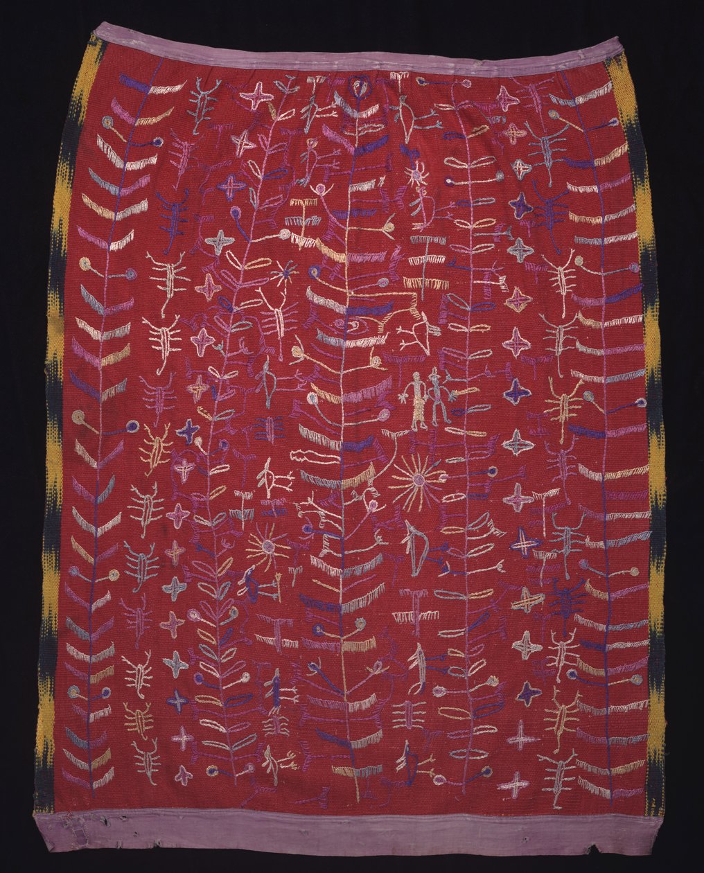 Cofradia textil, esetleg kötény Krisztus alakjához, 1920-1940 körül (pamut és selyem) alkotó: Mayan Mayan