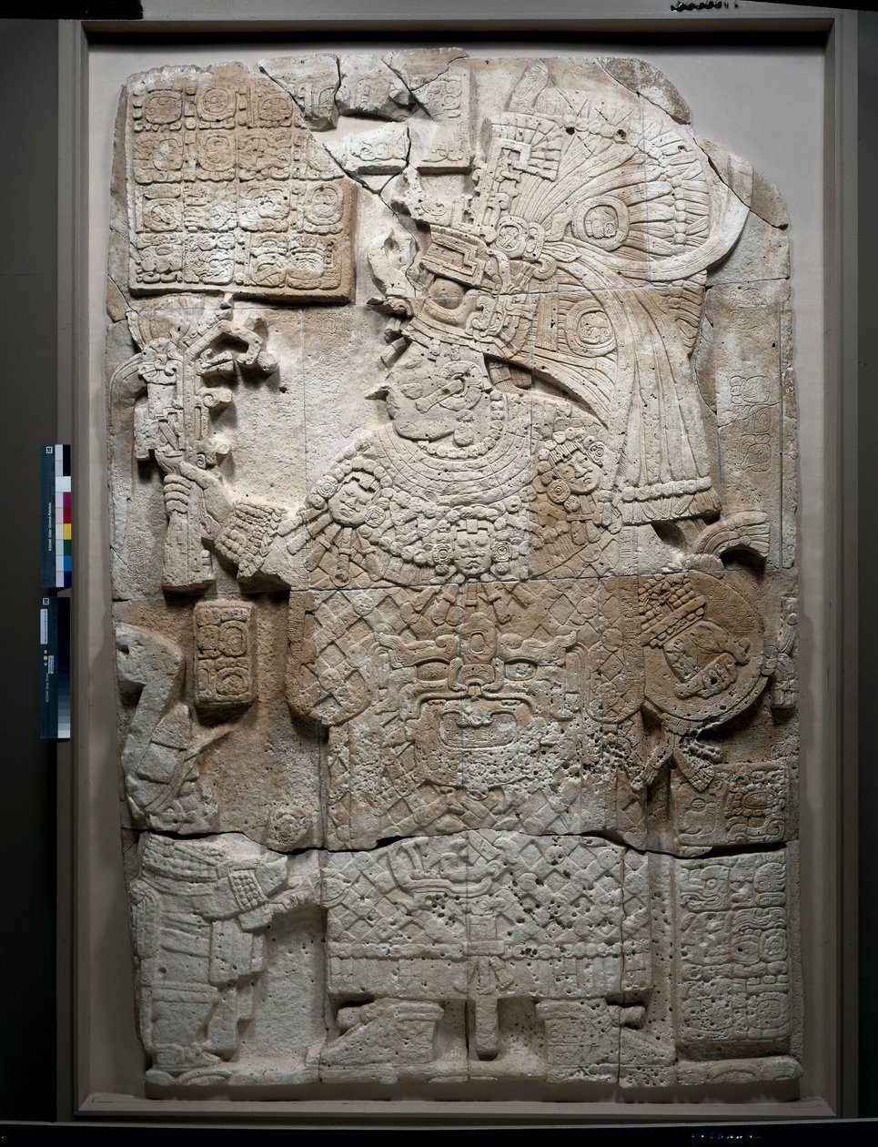 Egy Stela előlapja, klasszikus időszak, "Waka", Guatemala, 692 (mészkő) alkotó: Mayan Mayan