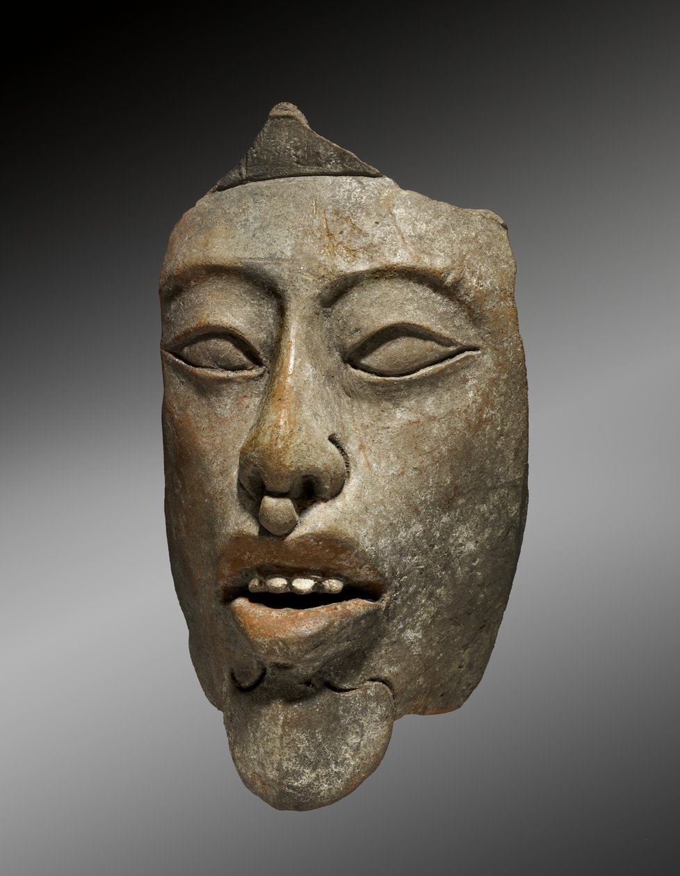 Egy Incensario vonalzójának vezetője, Kr. u. 600-900 (festékkel ellátott kőedény) alkotó: Mayan Mayan