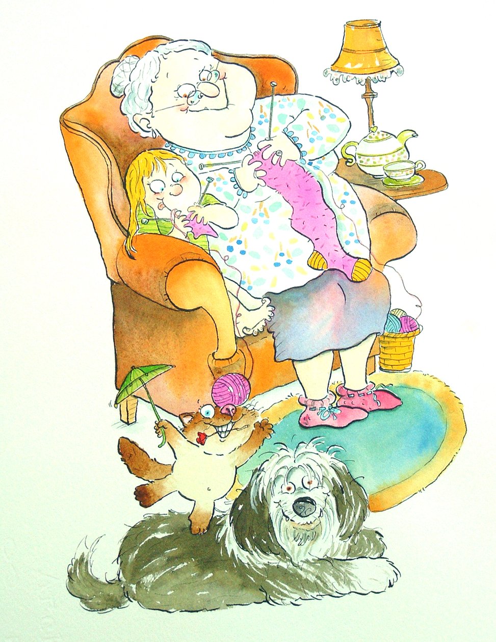 Nona (nagymama) (toll és tinta és wc papíron) alkotó: Maylee Christie