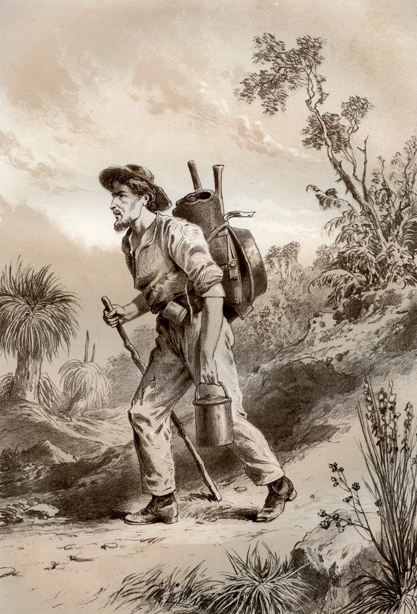 Digger a csavargón, Ausztrália, 1879. alkotó: McFarlane and Erskine