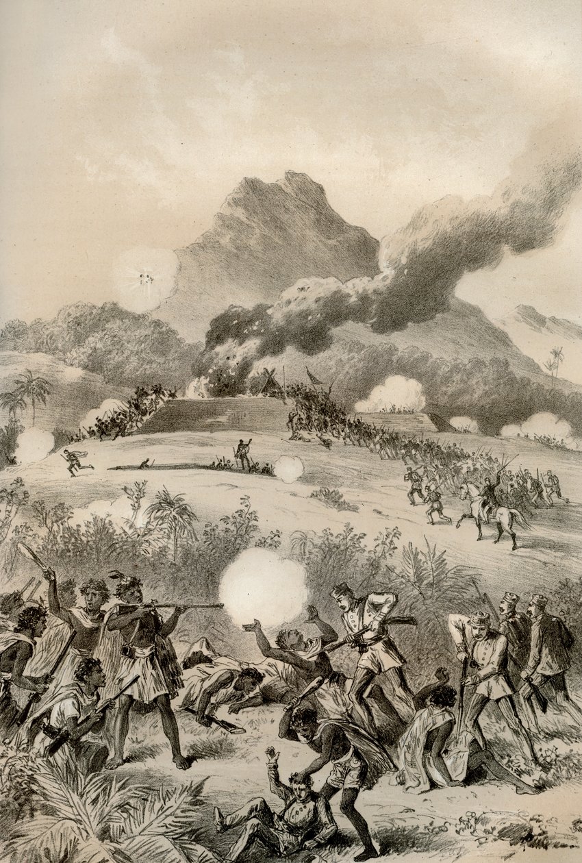 Maori redoubt felvétele, Maori háborúk, 1845-1873 1879 alkotó: McFarlane and Erskine