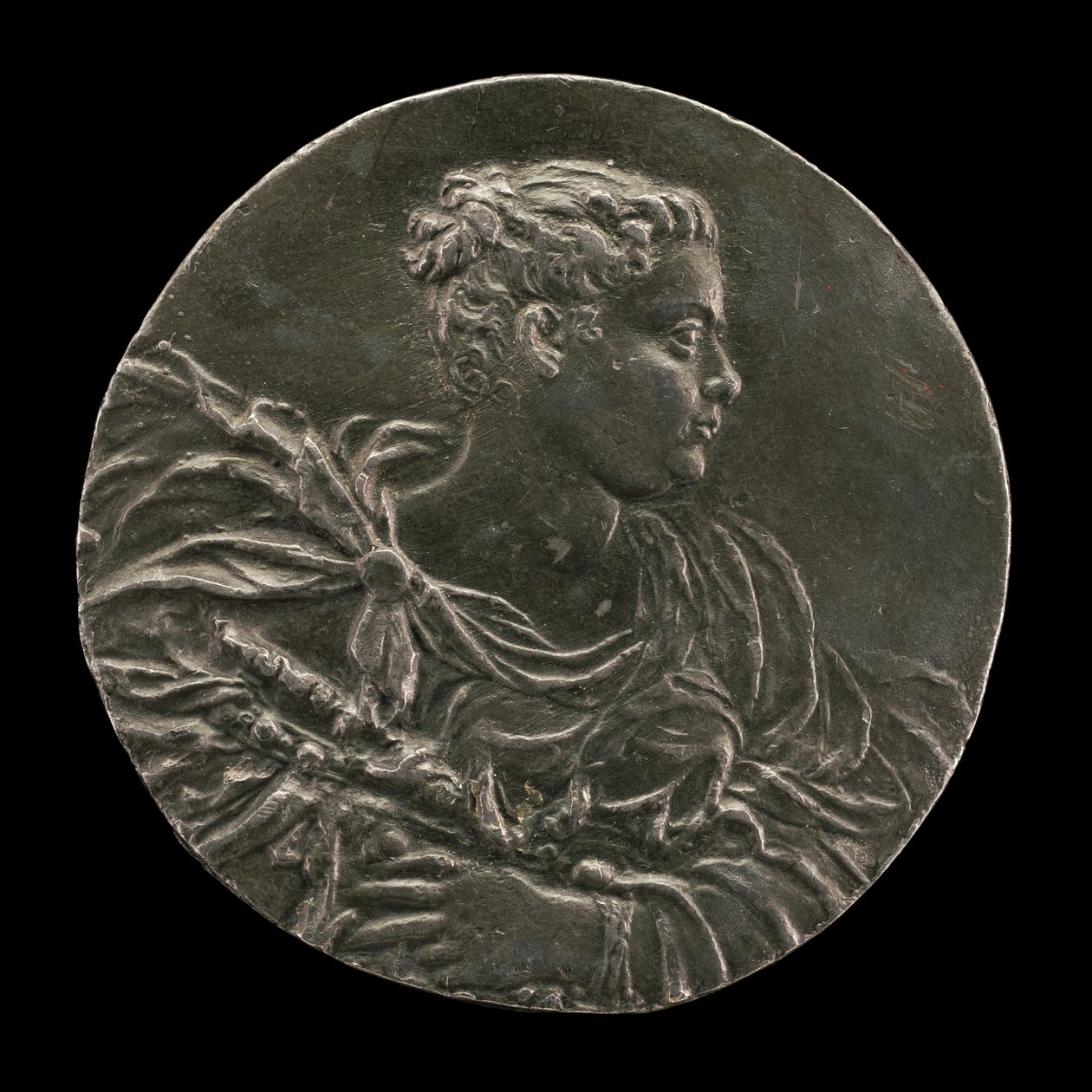 Egy fiatal velencei nő ruhában és köpenyben, c. 1563. alkotó: Medallist A.A.