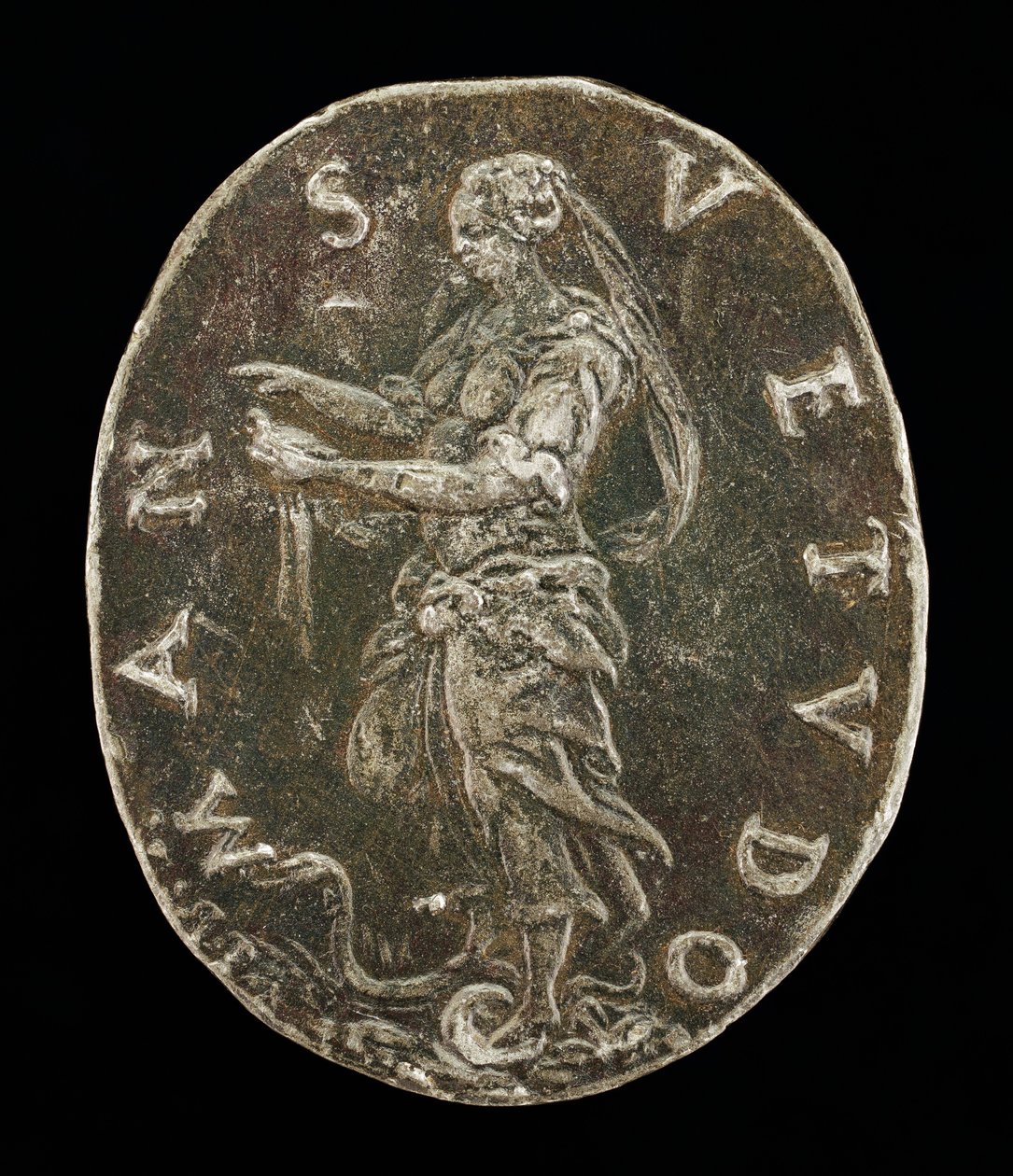Szelídség Kígyón állva [fordítva]. alkotó: Medallist T.R.