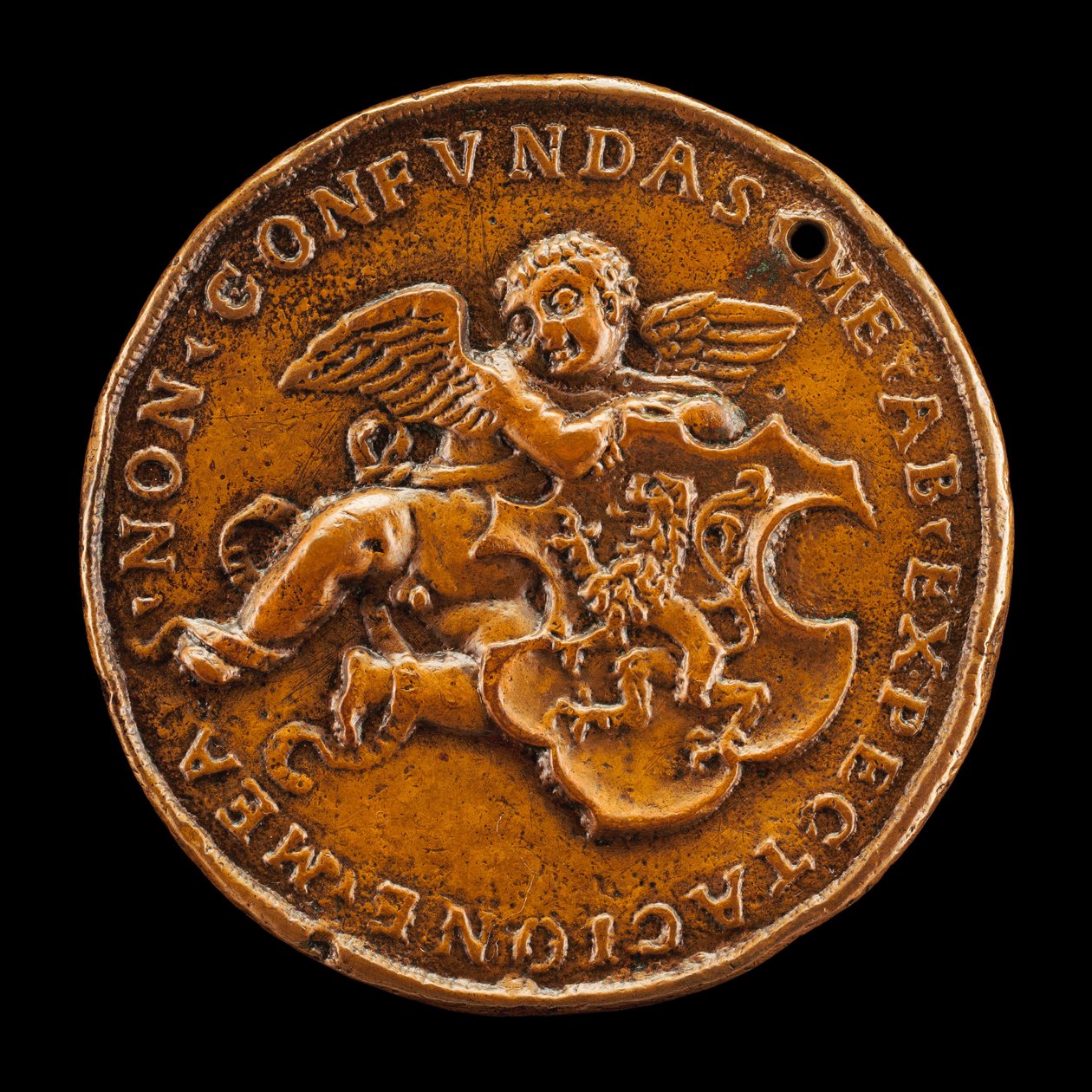 Vitry karját tartó puttó [hátra], 1518. alkotó: Medallist of 1518