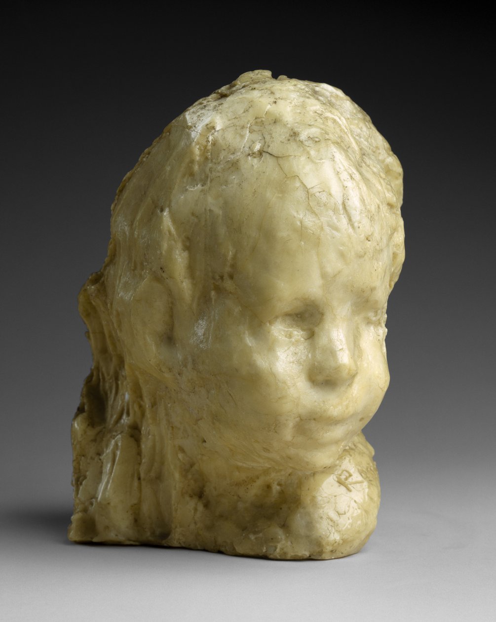 Egy gyermek feje (The Jewish Boy), 1892 körül (viasz és gipsz) alkotó: Medardo Rosso
