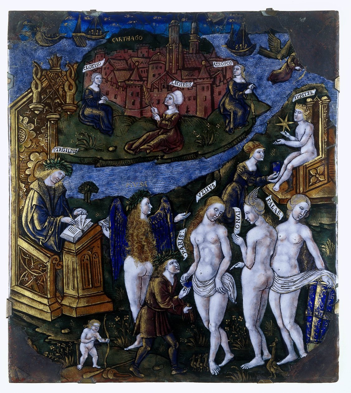 Emléktábla a párizsi ítélettel alkotó: Meester van de Aeneis (attributed to)