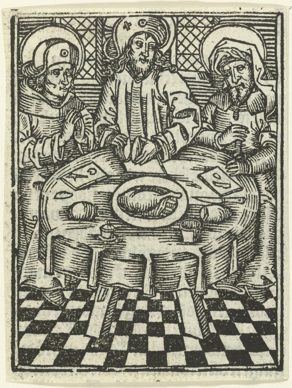 Vacsora Emmausban alkotó: Meester van de Delbecq Schreiber Passie (attributed to)