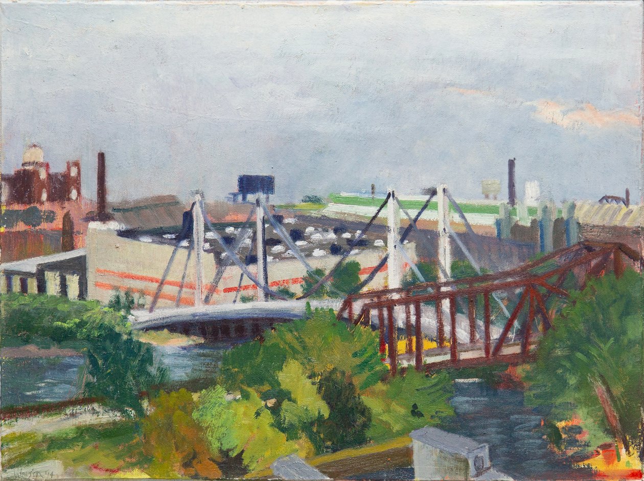 Looking West Over the North Branch, 2014 (olaj, vászon) alkotó: Megan Williamson