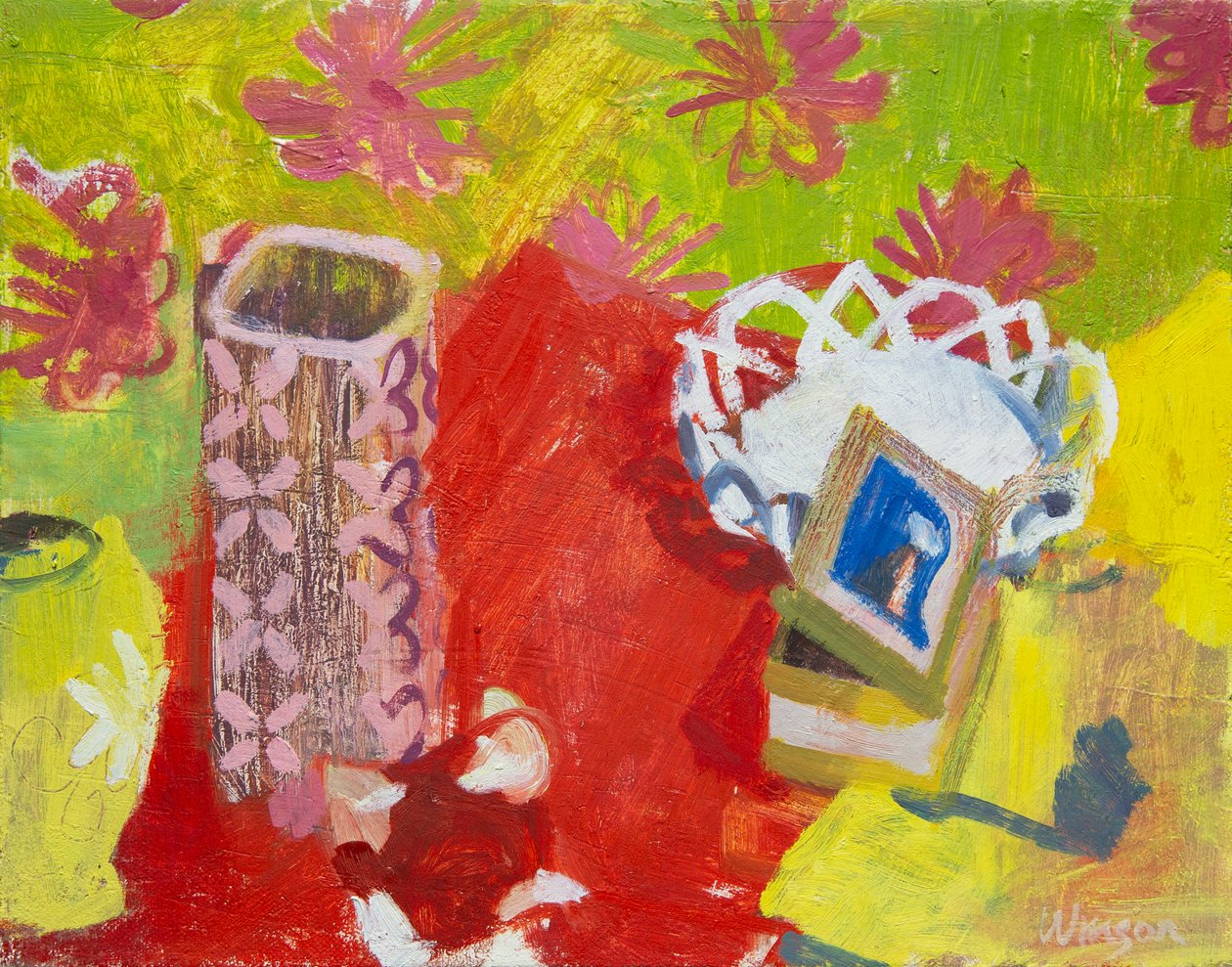 Csendélet fehér kosárral, 2006 (olaj, vászon) alkotó: Megan Williamson
