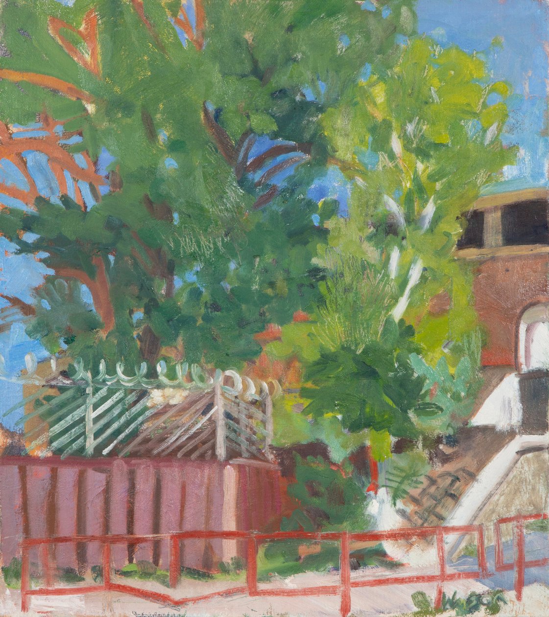 Három kerítés, 2012 (olaj, vászon) alkotó: Megan Williamson