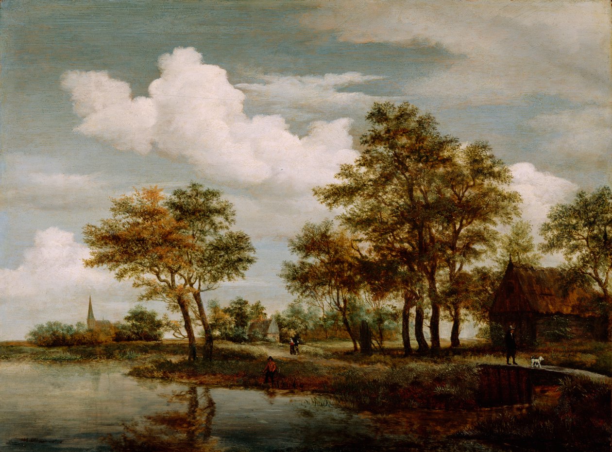 Folyói jelenet, 1658 (olaj, tölgyfa tábla) alkotó: Meindert Hobbema