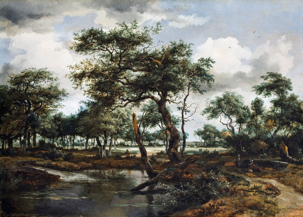 Egy tó az erdőben, 1668 (olaj, tölgyfa panel) alkotó: Meindert Hobbema