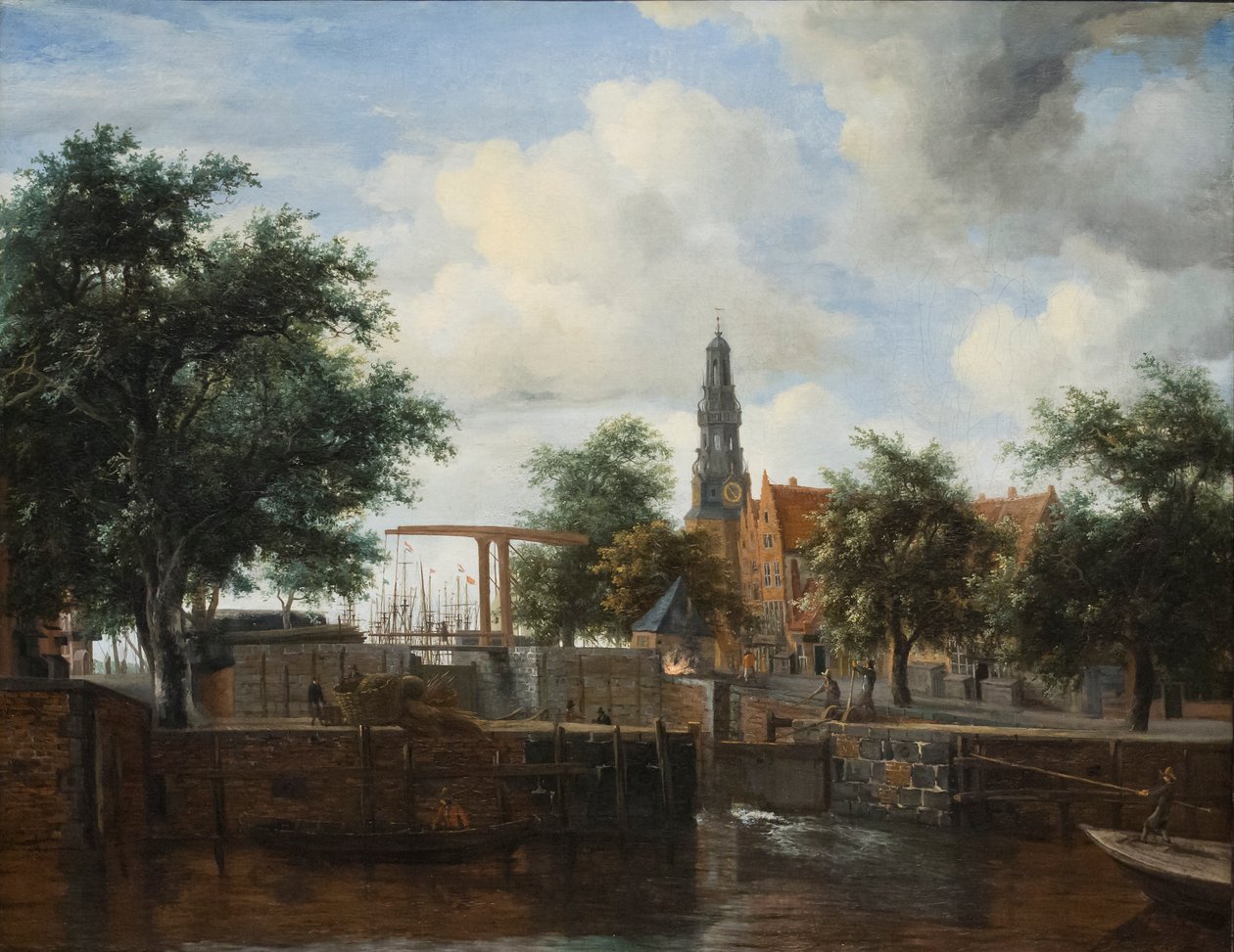 A Haarlemi zsilip, Amszterdam, 1663-35 körül (olaj, vászon) alkotó: Meindert Hobbema