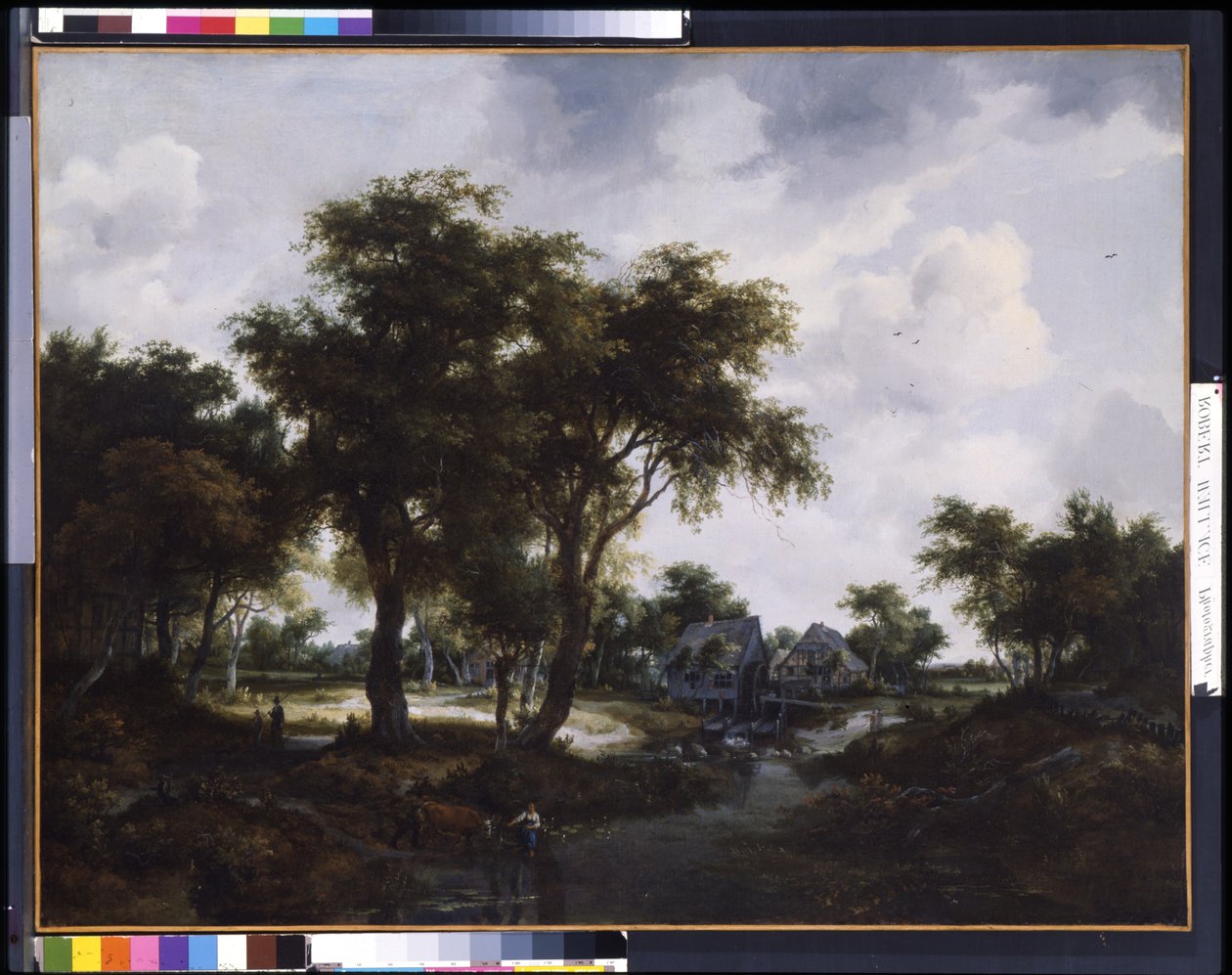 A vízimalom (The Trevor Landscape) (olaj, vászon) alkotó: Meindert Hobbema