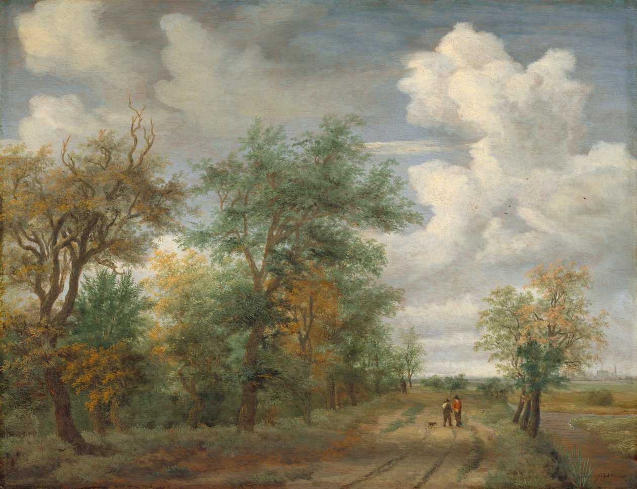 Erdős táj alakokkal, c. 1658. alkotó: Meindert Hobbema