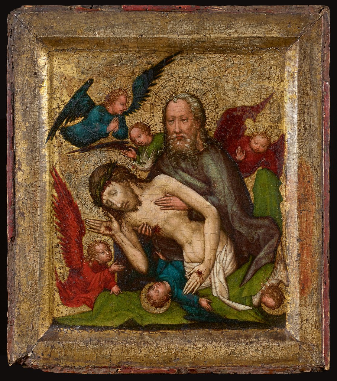 Szentháromság ("Isten nyomorúsága") alkotó: Meister der St. Lambrechter Votivtafel (Werkstatt)