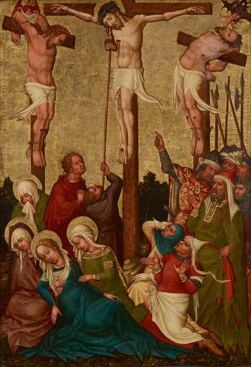 Krisztus keresztre feszítése alkotó: Meister der St. Lambrechter Votivtafel