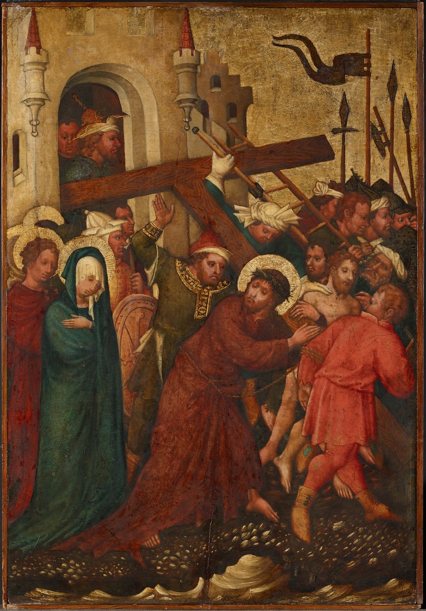 A keresztet hordozó Krisztus alkotó: Meister der St. Lambrechter Votivtafel
