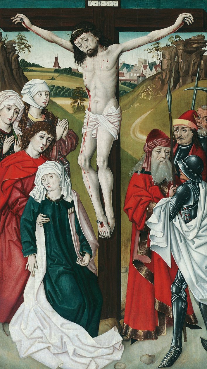 Krisztus keresztre feszítése alkotó: Meister des Schottenaltars (Werkstatt)
