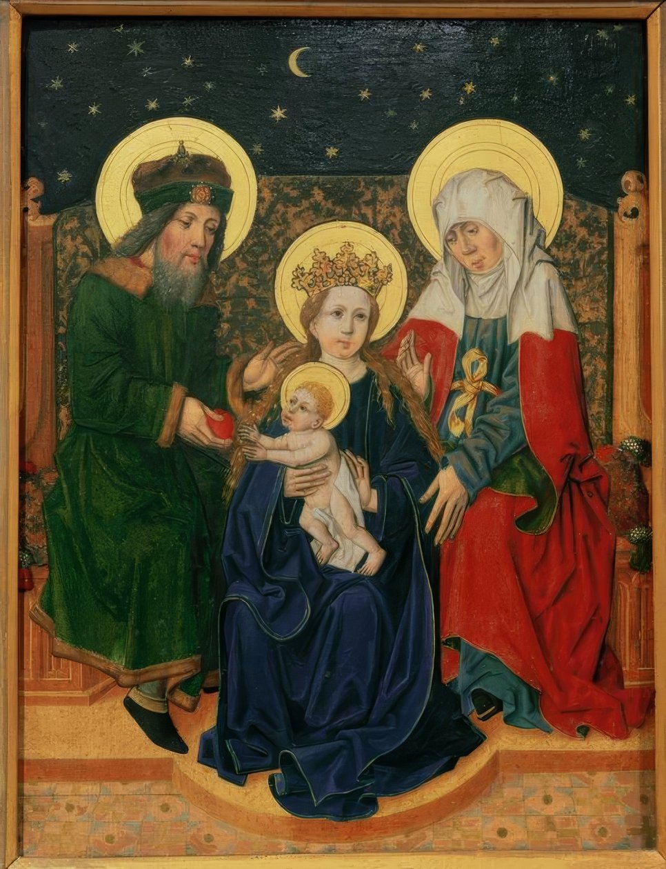 Mária gyermekével, Joachim és. Anna alkotó: Meister des Speyerer Altars