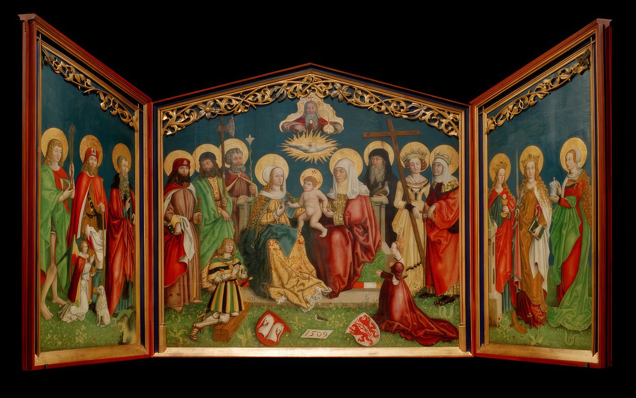 Annenaltar alkotó: Meister mit dem Stieglitz