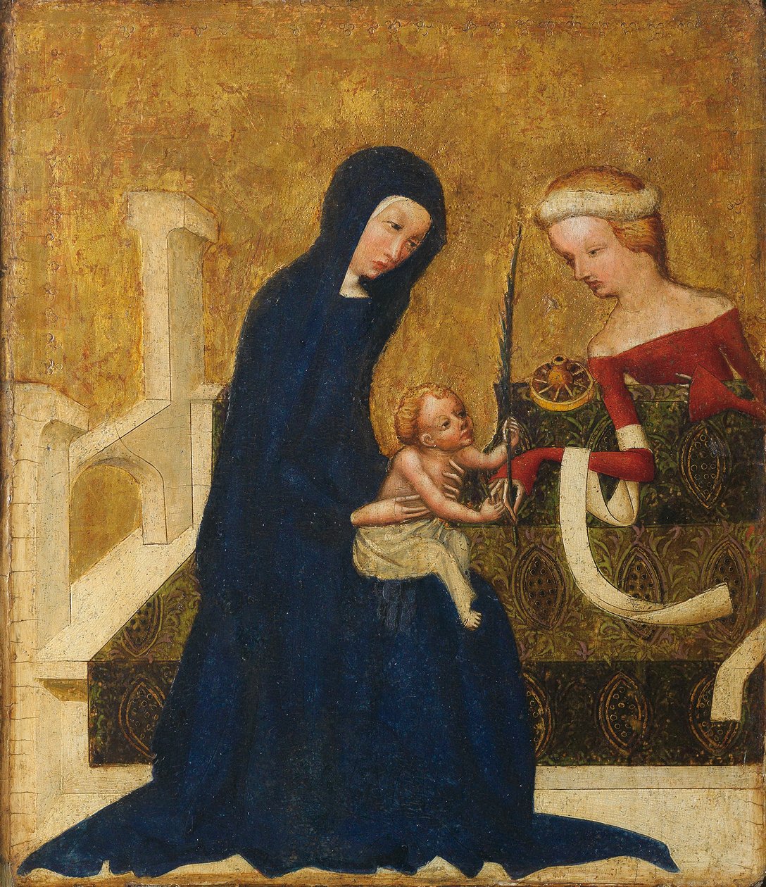 Szentek misztikus házassága. Catherine alkotó: Meister von Heiligenkreuz