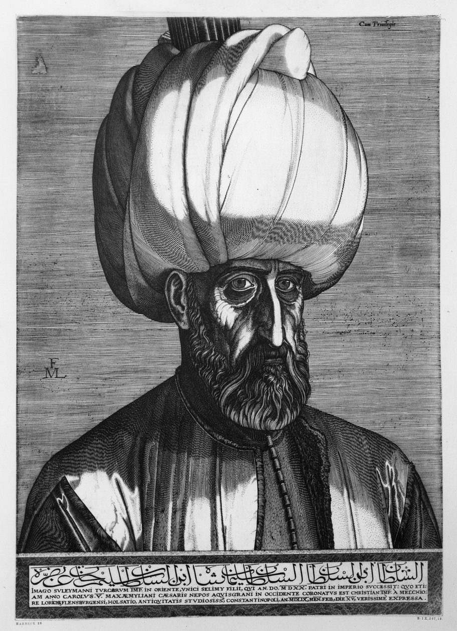 Nagy Szulejmán, vésett Konstantinápolyban, 1559 alkotó: Melchior Lorck