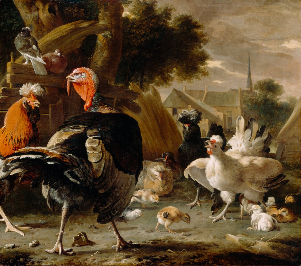 Baromfiudvar, 1668 körül alkotó: Melchior de Hondecoeter