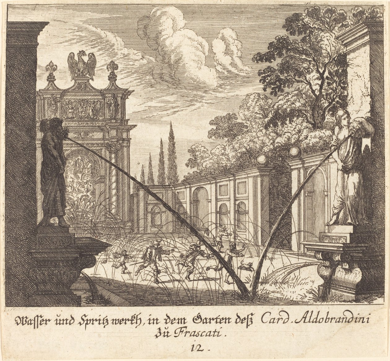 Aldobrandini bíboros kertje, Frascati alkotó: Melchior Küsel after Johann Wilhelm Baur