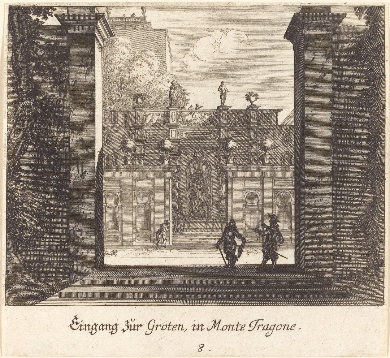Barlang, Monta Tragone alkotó: Melchior Küsel after Johann Wilhelm Baur