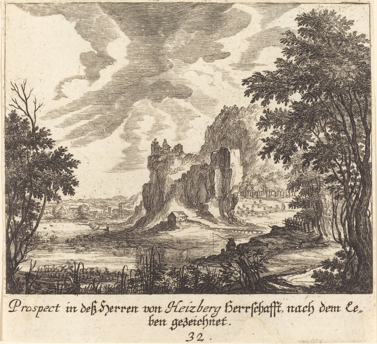 hegyi kilátás alkotó: Melchior Küsel after Johann Wilhelm Baur