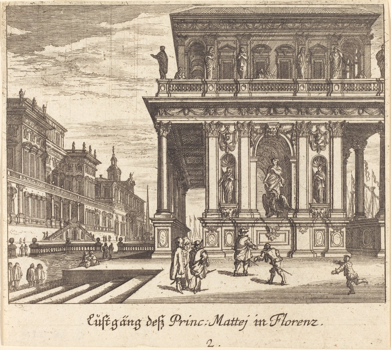 Palota, Firenze alkotó: Melchior Küsel after Johann Wilhelm Baur