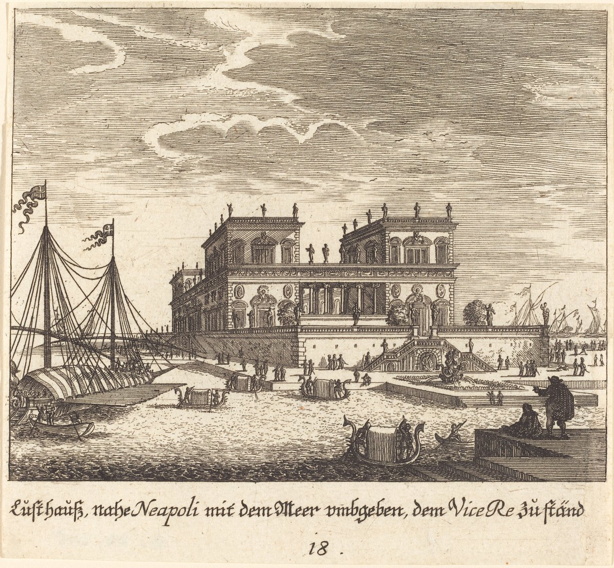 Palota, Vice Re, Nápoly alkotó: Melchior Küsel after Johann Wilhelm Baur