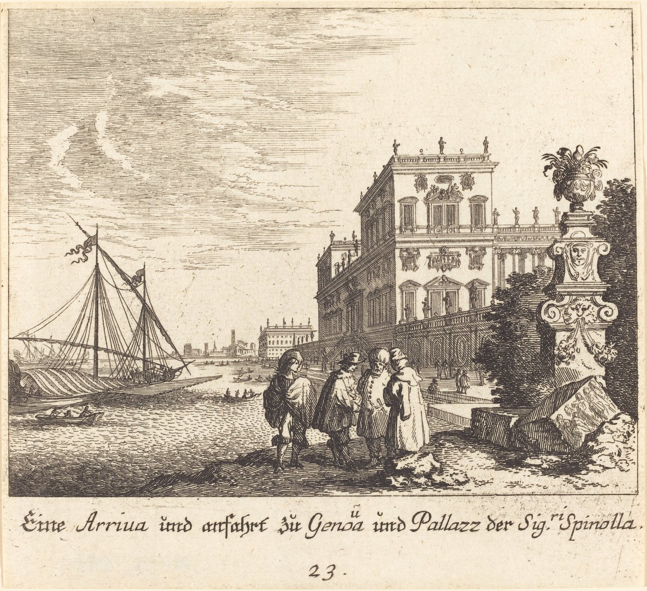 Spinolla palota, Genova alkotó: Melchior Küsel after Johann Wilhelm Baur