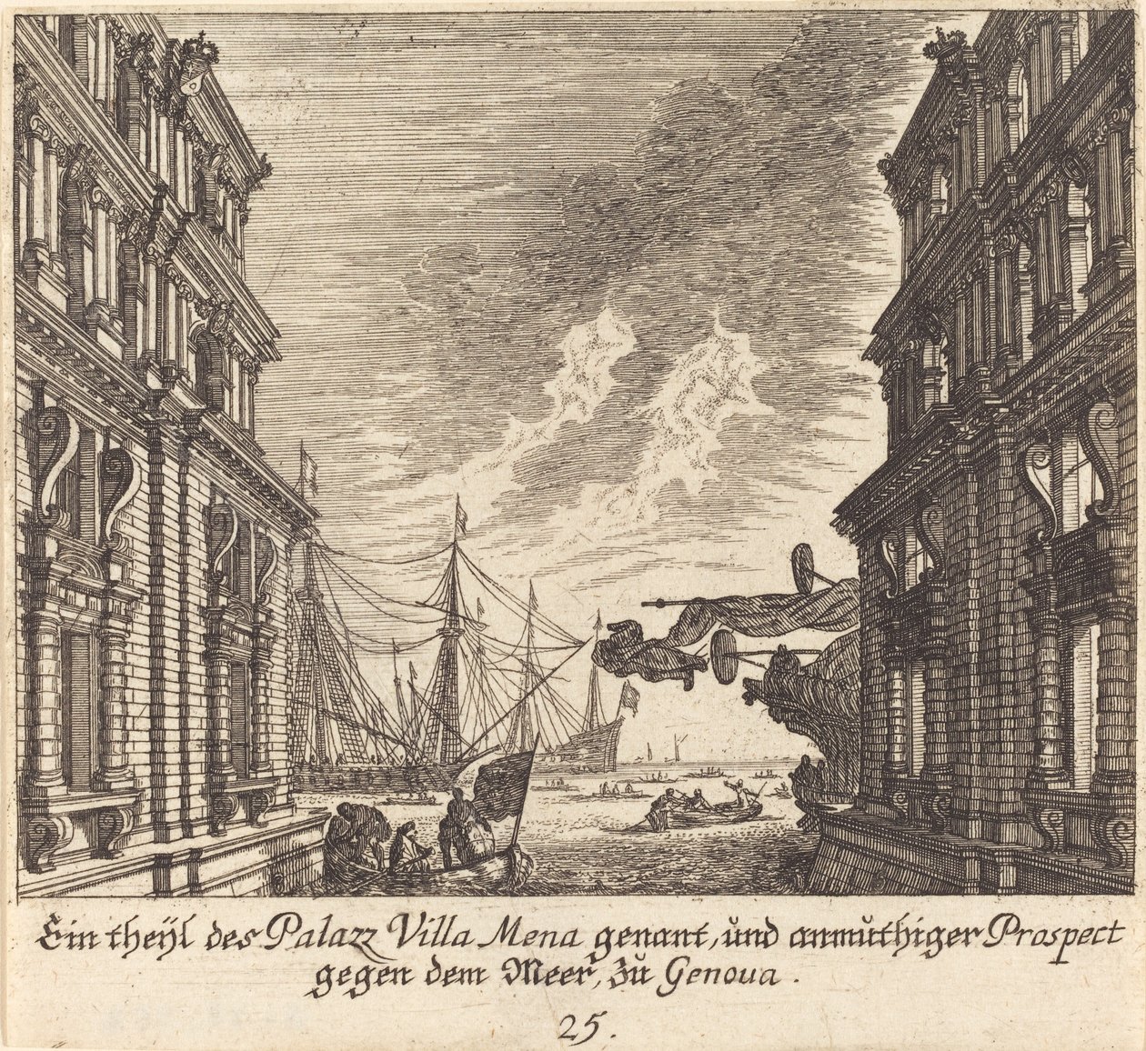 Villamena palota, Genova alkotó: Melchior Küsel after Johann Wilhelm Baur