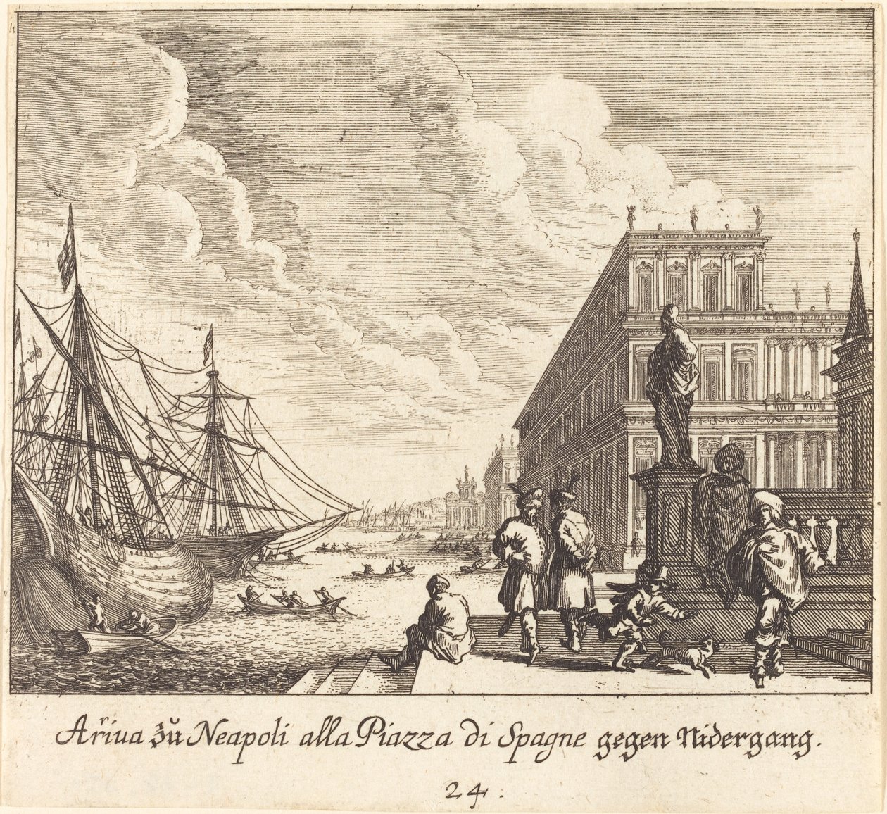 Palazzo di Spagna, Nápoly alkotó: Melchior Küsel after Johann Wilhelm Baur