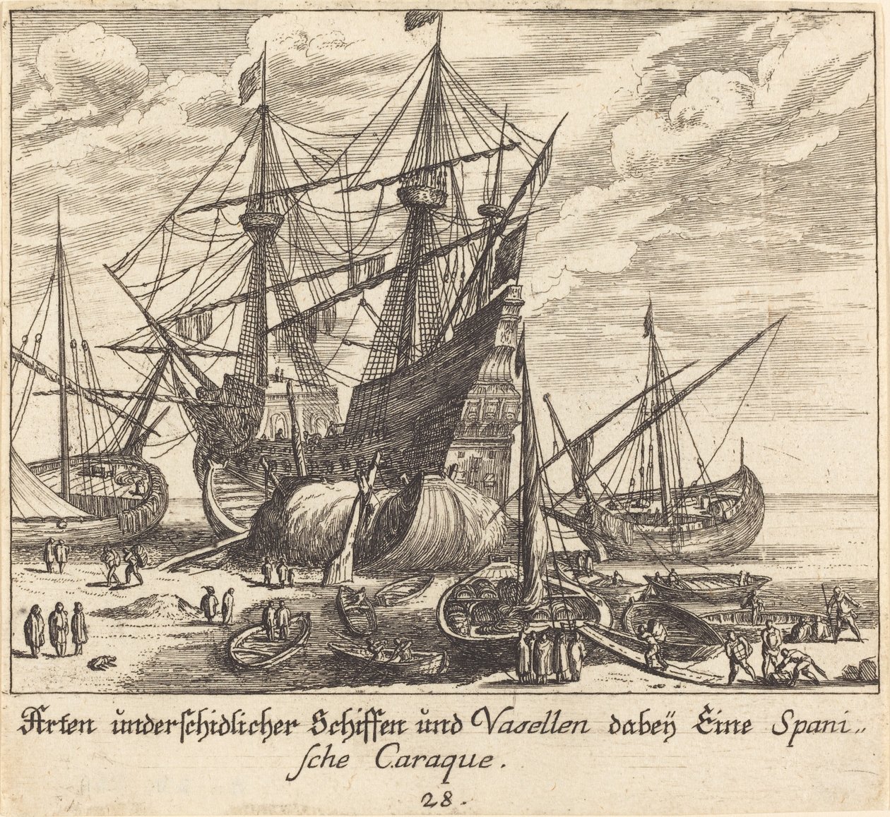 Hajók alkotó: Melchior Küsel after Johann Wilhelm Baur