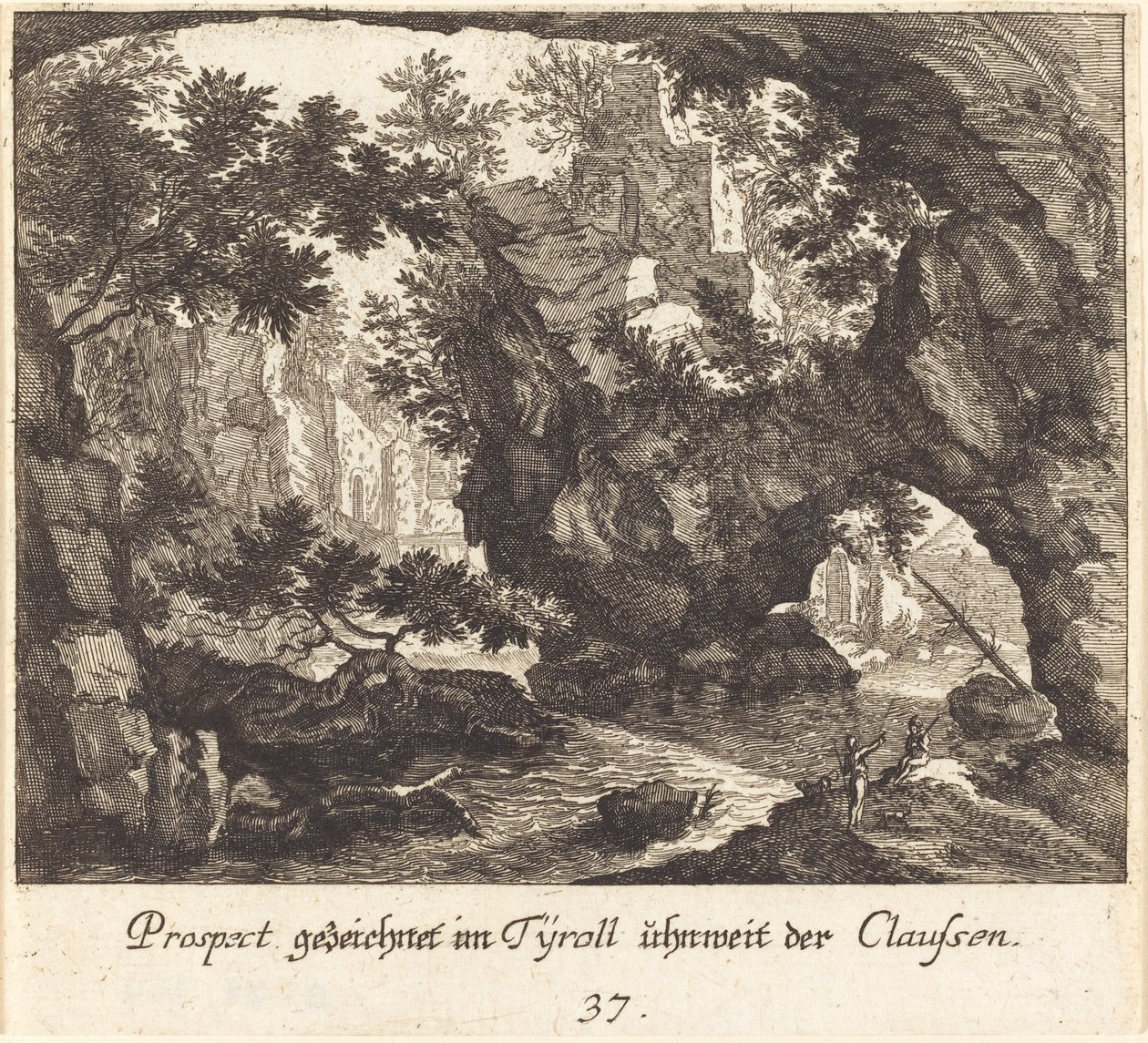 Tiroli táj alkotó: Melchior Küsel after Johann Wilhelm Baur
