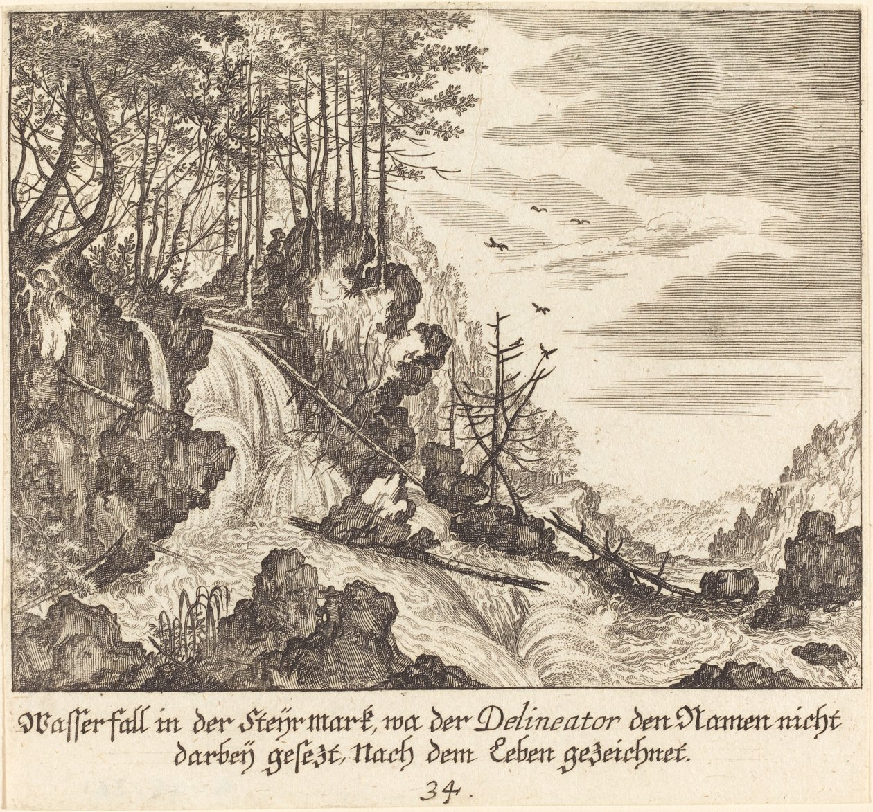 Vízesés alkotó: Melchior Küsel after Johann Wilhelm Baur