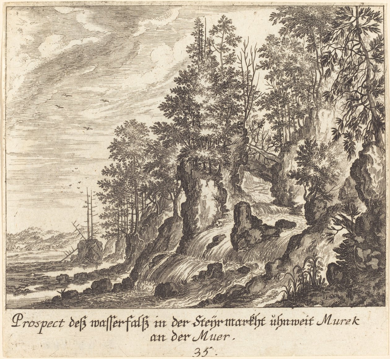 Vízesés alkotó: Melchior Küsel after Johann Wilhelm Baur