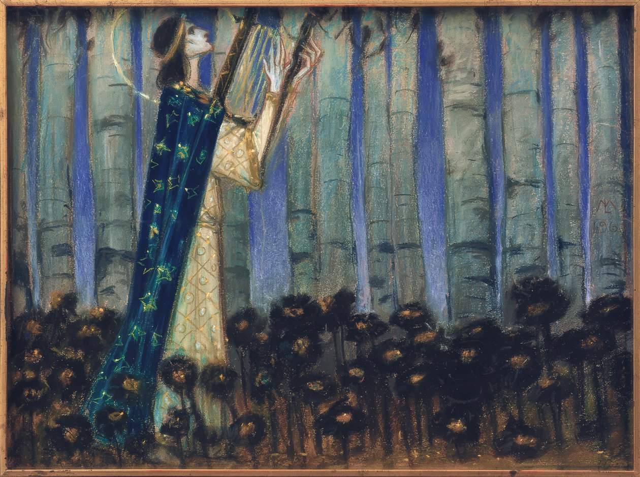 Orpheus (előzetes tanulmány) alkotó: Melchior Lechter