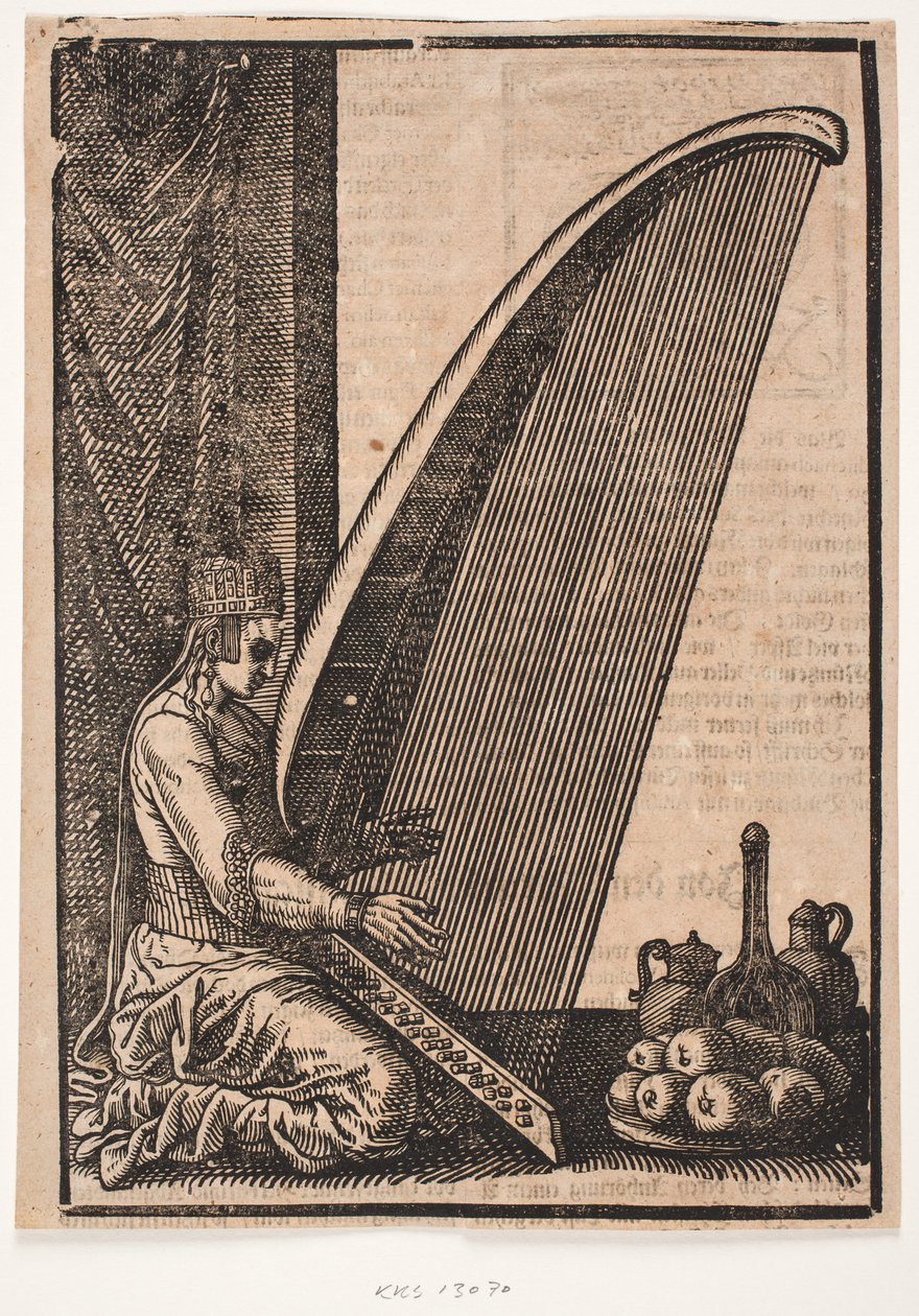 Női hárfajátékos alkotó: Melchior Lorck