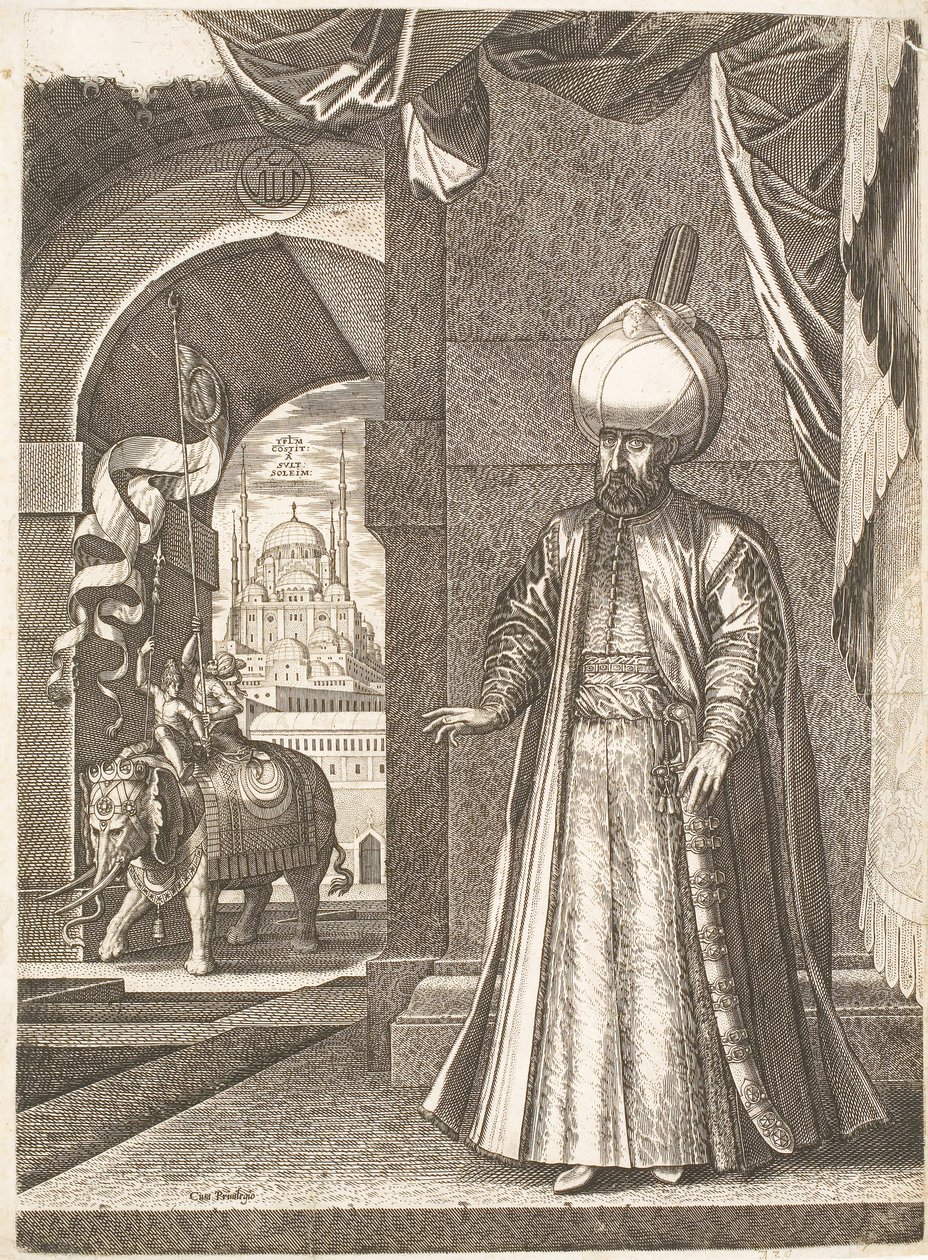 Csodálatos Szulejmán szultán portréja (állva) alkotó: Melchior Lorck