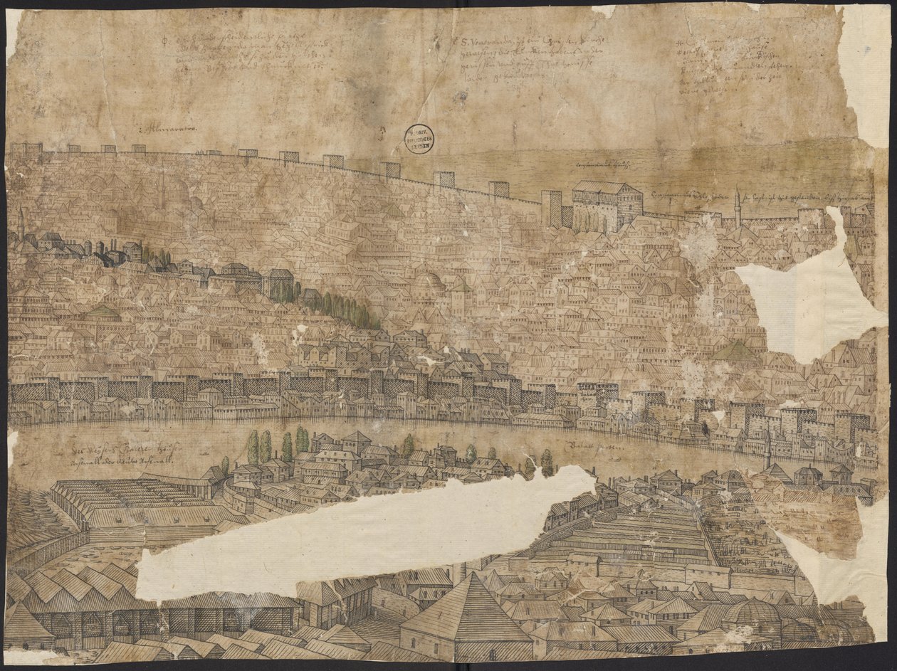 Konstantinápoly kilátása, 16. lap, Melchior Lorck, 1559 alkotó: Melchior Lorck